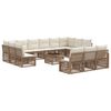 vidaXL Tr&auml;dg&aring;rdsoffset 14 pcs Beige konstrotting