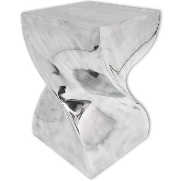 vidaXL Pall/sidobord vriden form aluminium silver