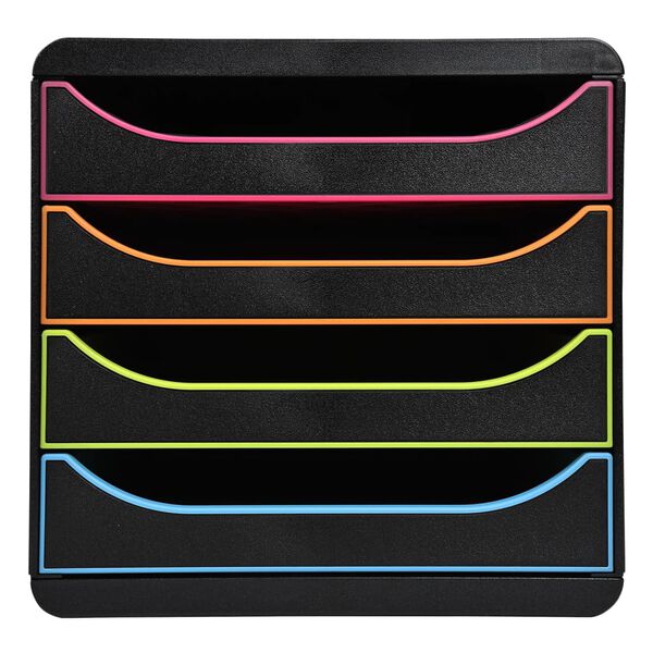 Exacompta Dokumentfack set Black Office med 4 l&aring;dor svart