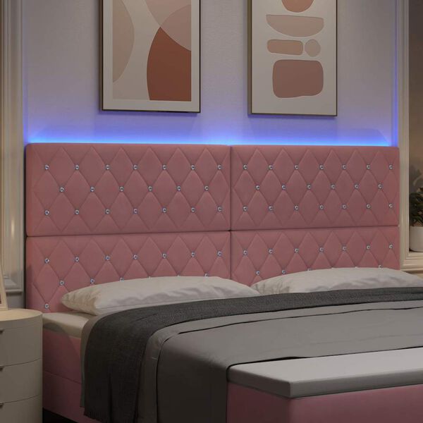 vidaXL LED huvuddyna med LED -remsljus Rosa 200 cm Polyester