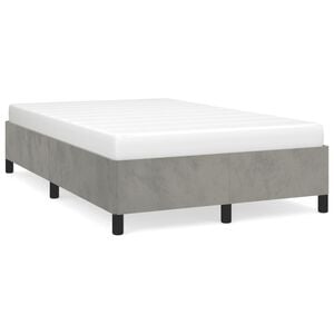 vidaXL S&auml;ngram utan madrass ljusgr&aring; 120x200 cm sammet