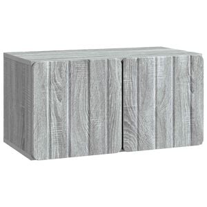 vidaXL V&auml;ggmonterad TV-b&auml;nk Gr&aring; sonoma-ek 59,5 x 31 x 30 cm