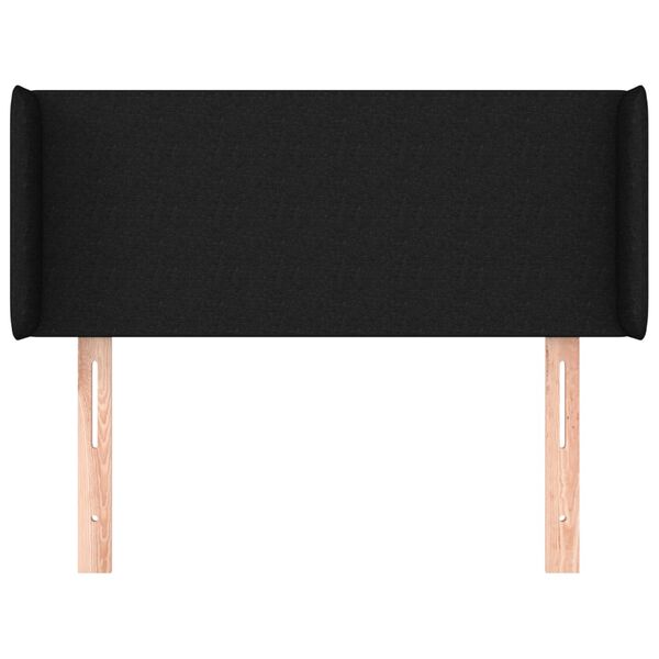 vidaXL Sänggavel med kanter svart 103x16x78/88 cm tyg