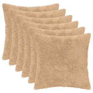 vidaXL Kudd&ouml;verdrag 6 st HEERLEN Gr&auml;ddvit 30 x 30 cm Faux Kaninp&auml;ls