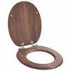 vidaXL Mjukt st&auml;ngande toalettlock Brun 44 x 38 cm MDF-board