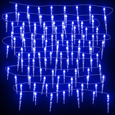 vidaXL Julbelysning istappar 40 st blå akryl med fjärrkontroll