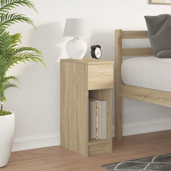 vidaXL S&auml;ngbord med l&aring;da sonoma-ek 20x36x60 cm