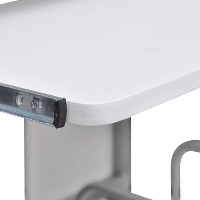 vidaXL Datorskrivbord med utdragbar hylla för tangentbord vit