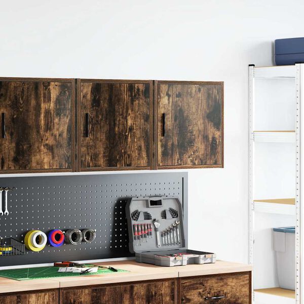 vidaXL Väggskåp för garage 2 st rökt ek konstruerat trä