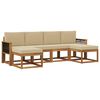 vidaXL Utomhussoffset med kudde 6 pcs Naturlig och Beige Polyester