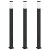 vidaXL Pollare med sensor och uttag 3 st 110 cm svart IP44