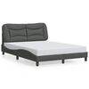 vidaXL Bed Frame without Mattress "Hvar" Dark Grey 120x200 cm Fabric
