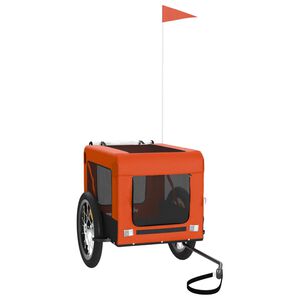 vidaXL Cykelvagn f&ouml;r djur orange och svart oxfordtyg och j&auml;rn