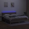 vidaXL Rams&auml;ng med madrass & LED taupe 160x200 cm tyg