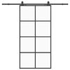 vidaXL Skjutd&ouml;rr med beslag svart 102,5x205 cm ESG-glas