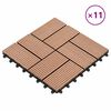 vidaXL Terrassplattor 11 pcs Brun 30 x 30 cm WPC