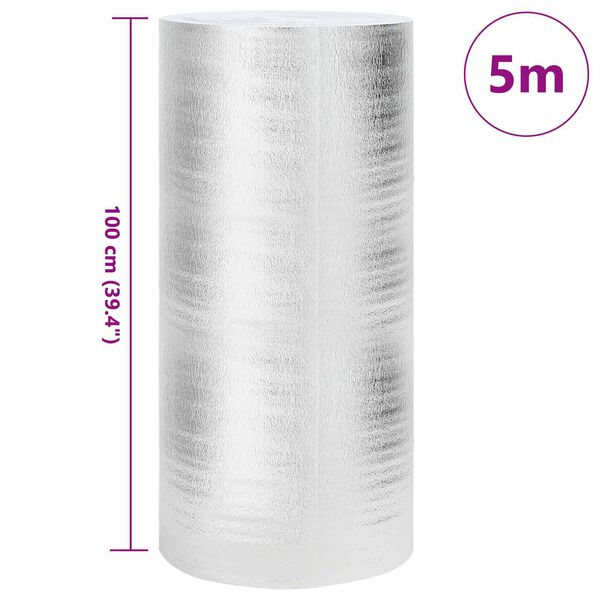 vidaXL V&auml;rmereflektor f&ouml;r element Silver 1 x 5 m Aluminium