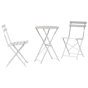 vidaXL F&auml;llbart bistroset 3 pcs Beige St&aring;l