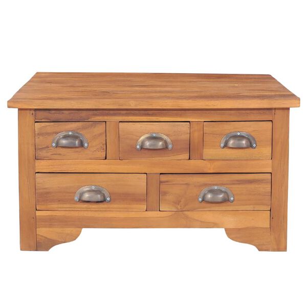 vidaXL Soffbord med &ouml;ppningsbar bordsskiva 65x64x35 cm massiv teak