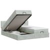 vidaXL Ottoman s&auml;ng med madrass med huvudgavel 2 st Ljusgr&aring; Sammet