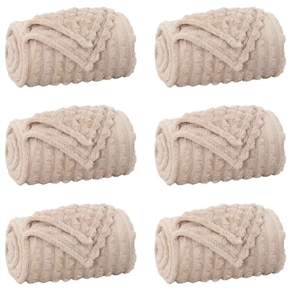 vidaXL Filtar 6 pcs Beige 150 x 130 cm Fleece