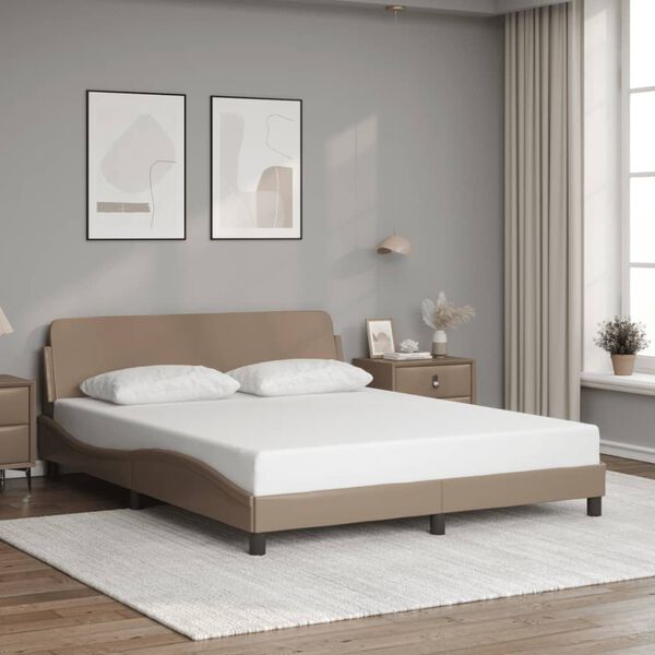 vidaXL Bed Frame "Dover" Cappuccino 160x200 cm Faux Leather