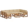 vidaXL Utomhussoffset med kudde 10 pcs Naturlig och Beige