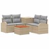 vidaXL Soffset 6 st Beige och Ljusgr&aring; Poly Rattan och st&aring;l
