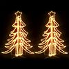 vidaXL Hopf&auml;llbar julgran 2 st ljusslinga med LED varmvit 87x87x93 cm