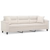 vidaXL 3-sitssoffa med kuddar&dynor beige 210 cm mikrofibertyg