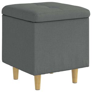 vidaXL Ottoman med f&ouml;rvaring M&ouml;rkgr&aring; 40 x 40 x 45 cm tyg