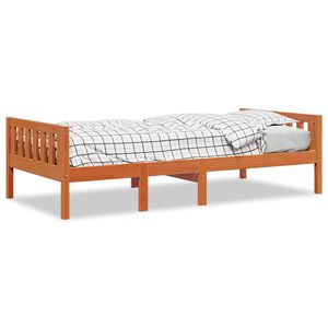 vidaXL Barns&auml;ng utan madrass vaxbrun 80x200 cm massiv furu