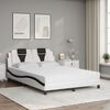 vidaXL Bed "Viana" with Mattress White and Black 140x200 cm Faux Leather