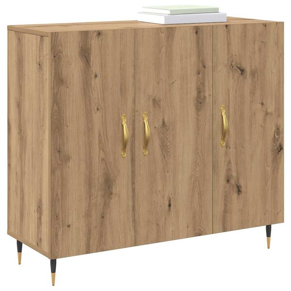 vidaXL Sideboard Artisan Ek 90 x 34 x 80 cm Konstruerat tr&auml;