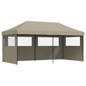 vidaXL Partyt&auml;lt Taupe med svart ram Oxford Tyg