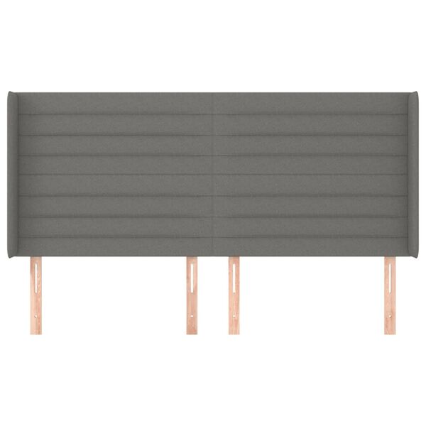 vidaXL S&auml;nggavel med kanter m&ouml;rkgr&aring; 183x16x118/128 cm tyg