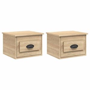vidaXL V&auml;ggmonterade s&auml;ngbord 2 st sonoma-ek 41,5x36x28 cm