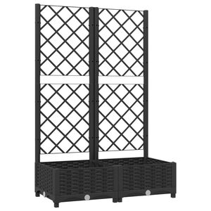 vidaXL Tr&auml;dg&aring;rdskruka med spalj&eacute; svart 80x40x121,5 cm PP