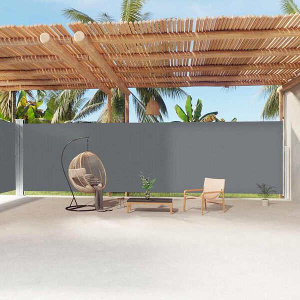 vidaXL Infällbar sidomarkis antracit 220x1200 cm
