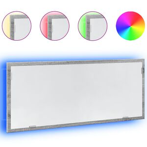 vidaXL Badrumsspegel med LED gr&aring; sonoma 100x8,5x37 cm konstruerat tr&auml;