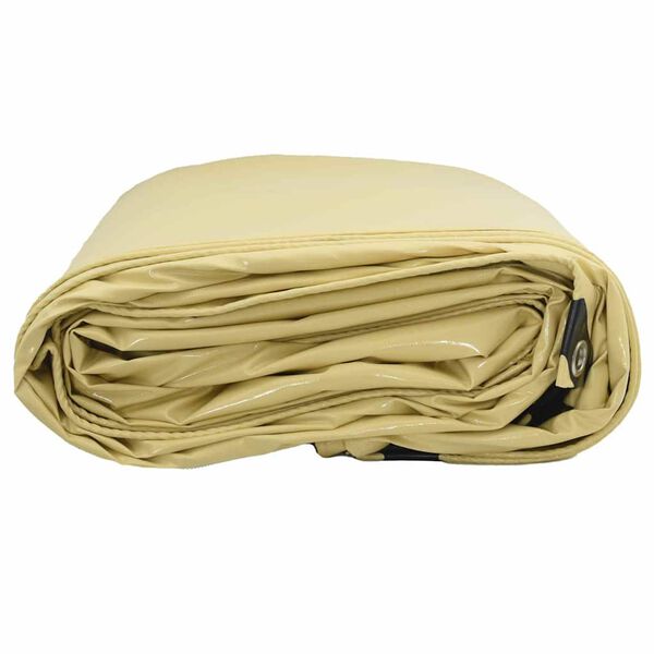 vidaXL Presenning 650g / m&sup2; Beige 4 x 7 m Canvas med PVC-bel&auml;ggning