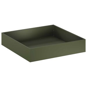 vidaXL Tr&auml;dg&aring;rdsplanterare Olivgr&ouml;n 80 x 80 x 20 cm Kallvalsat st&aring;l