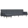 vidaXL L-formad soffa m&ouml;rkgr&aring; 271x140x70 cm sammet