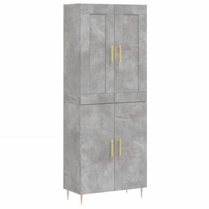 vidaXL H&ouml;gsk&aring;p betonggr&aring; 69,5x34x180 cm konstruerat tr&auml;