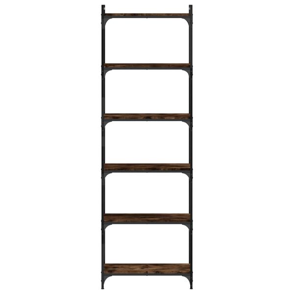 vidaXL Bokhylla 6 hyllplan r&ouml;kf&auml;rgad ek 60x30x188 cm konstruerat tr&auml;