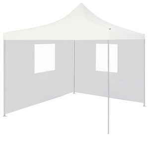vidaXL Hopf&auml;llbart partyt&auml;lt med 2 sidov&auml;ggar 3x3 m st&aring;l vit