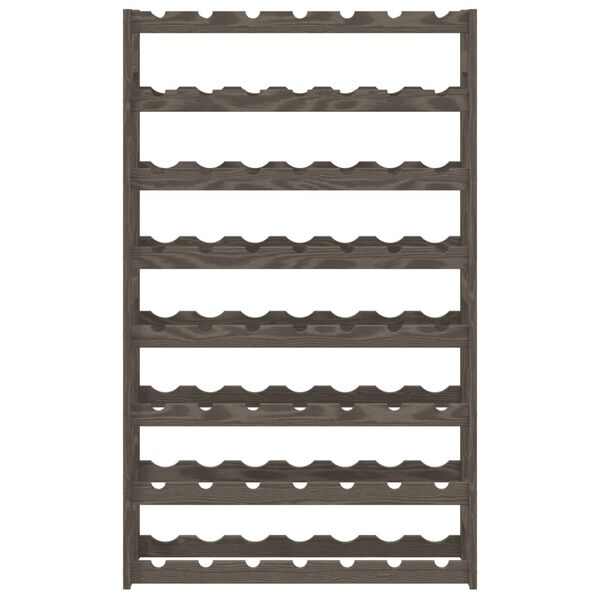 vidaXL Vinställ för 56 flaskor grå massiv furu
