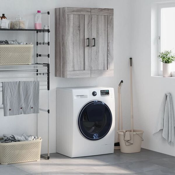 vidaXL V&auml;ggsk&aring;p gr&aring; sonoma 69,5x34x90 cm konstruerat tr&auml;