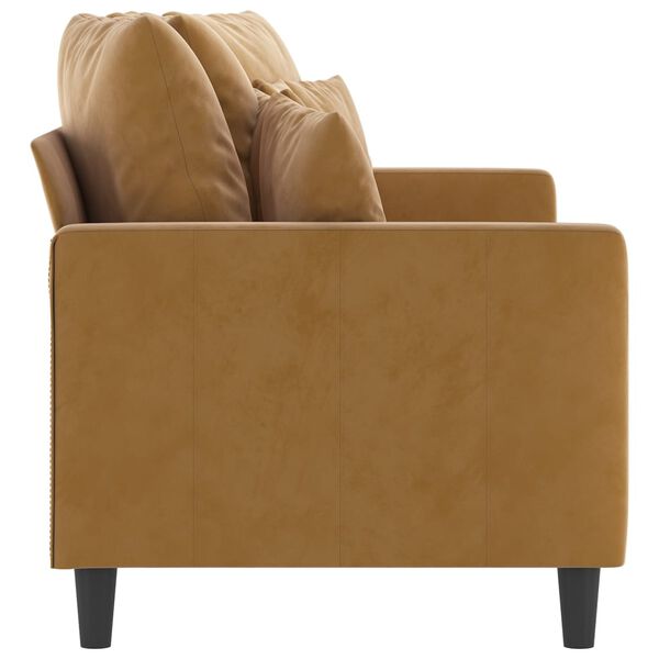 vidaXL Soffa 2-sits brun 140 cm sammet