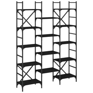 vidaXL Bokhylla svart 127,5x28,5x172,5 cm konstruerat tr&auml;